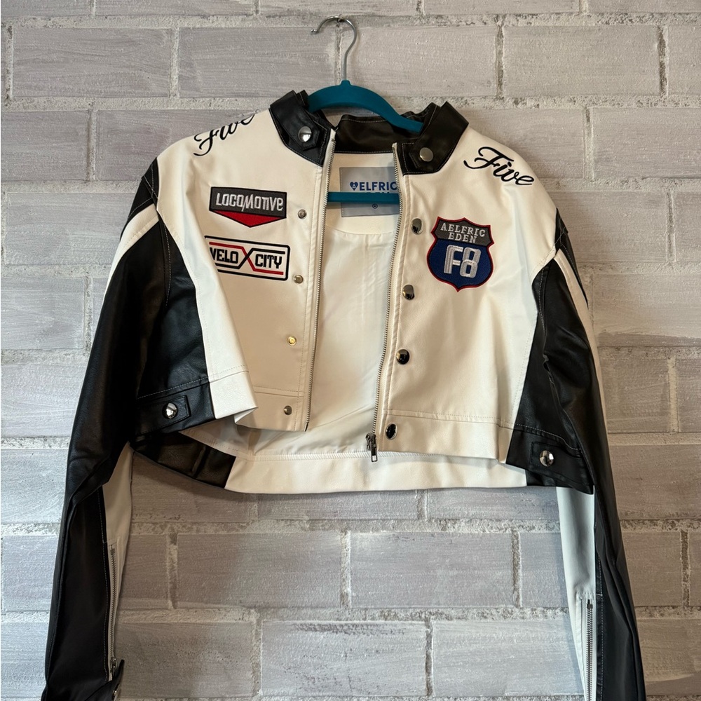 Aelfric Eden Black and White Varsity Jacket